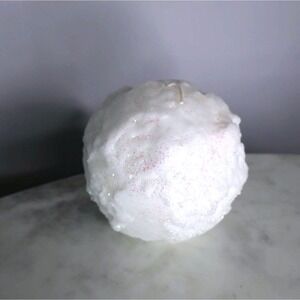 White Glitter Snowball Holiday Winter Candle Target Retro Vintage Inspired New